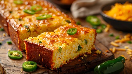 Delicious Cornbread with Jalapeno Peppers.