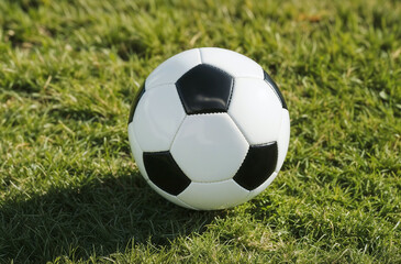Fototapeta premium Football isolated on grass, soccer ball on grass