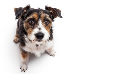 cute mutt dog isolated on white : Generative AI