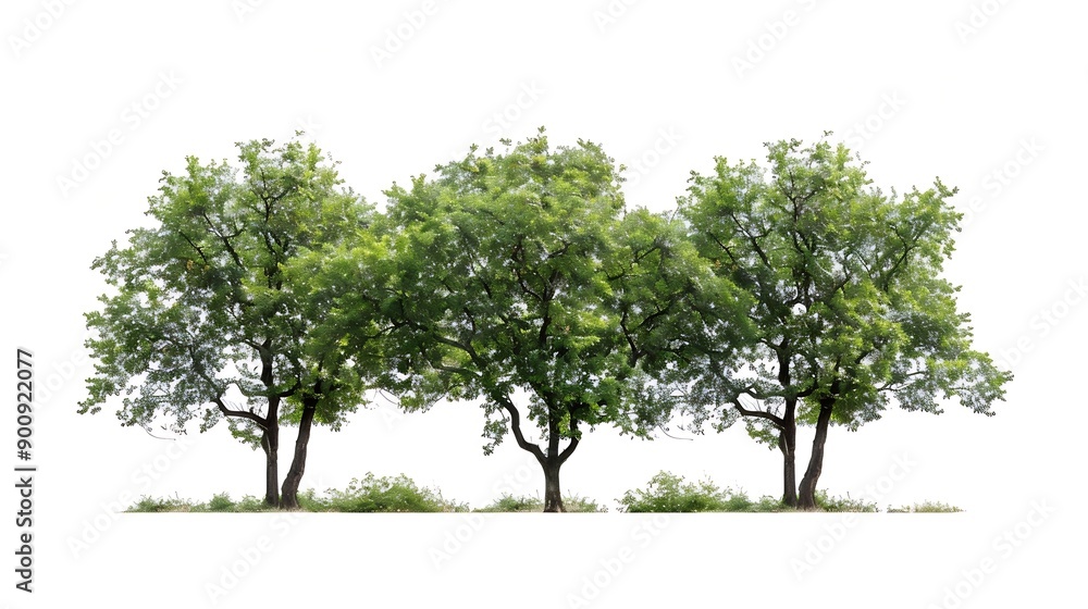 Aufkleber Trees isolated on white background isolated used for design advertising and architecture : Generative AI