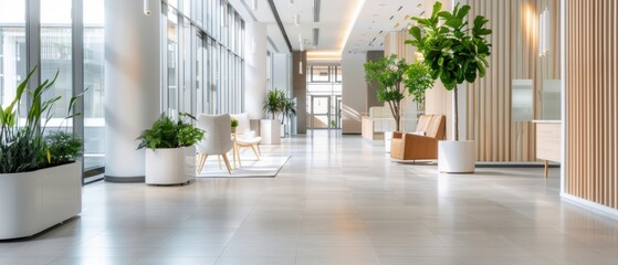 Fototapeta premium Modern corporate HQ with eco-friendly design, green building certification, emphasizing sustainable practices and ESG compliance