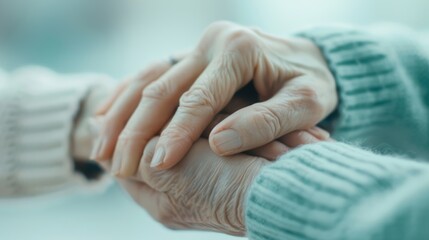 Close-up of a social worker supporting an elderly person, emphasizing the crucial role of social services in elderly care and well-being