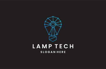  lamp tech logo vector symbol icon illustration design