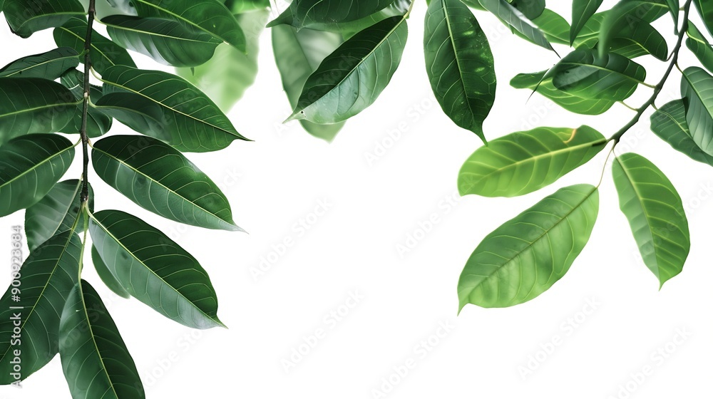 Aufkleber branch leaves or green leaf isolated tree leaf frame : generative ai