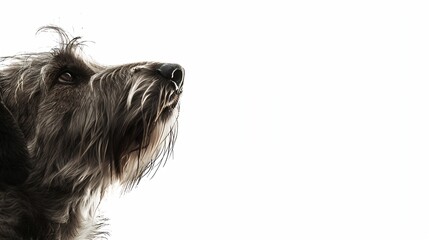 Dog Irish Wolfhound breed isolated on a white background Closeup : Generative AI
