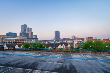 Sunrise skyline panorama of Birmingham. England 