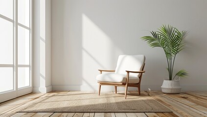 Minimalist Living Room with Natural Light and Modern Furniture