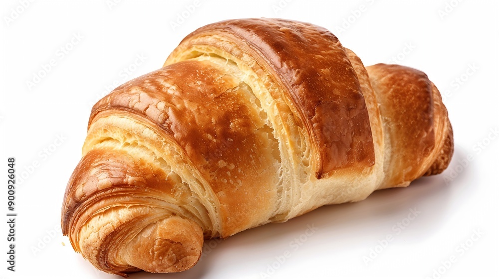 Poster croissant bread closeup isolated isolated on white background display whole and side view frontal fu