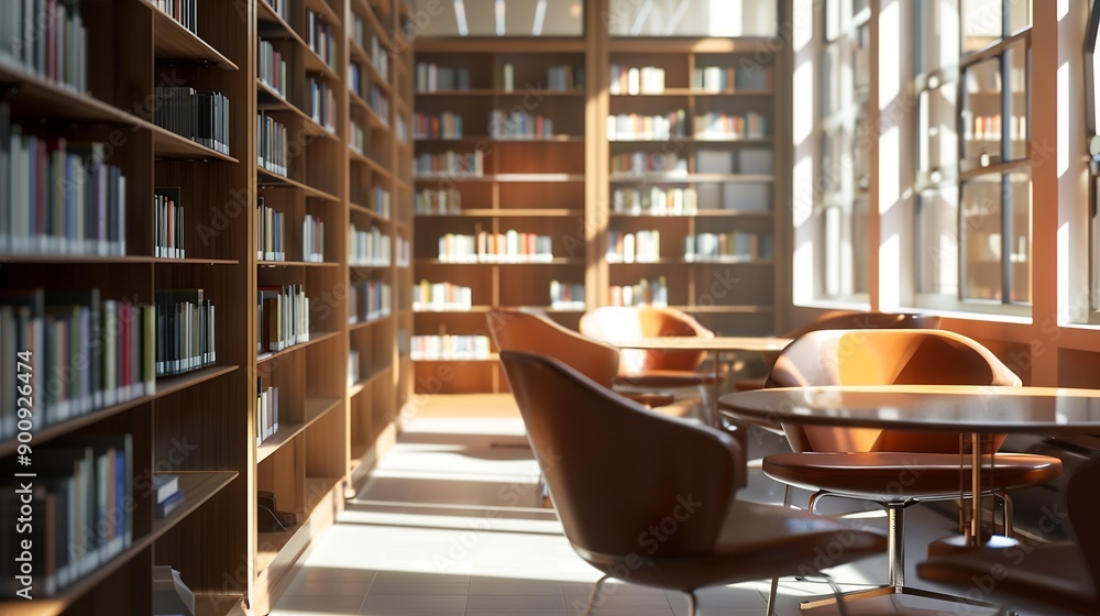 Poster study area in a modern library : generative ai