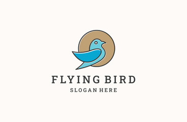 Flying Wings Bird Logo icon abstract design vector
