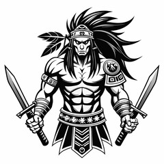 Obraz premium knight with sword and shield