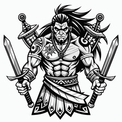 Fototapeta premium medieval knight with sword
