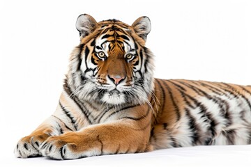  tiger on white background