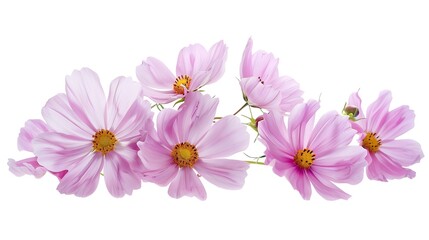 Fototapeta premium Pink cosmos flowers in a floral arrangements isolated on white background : Generative AI
