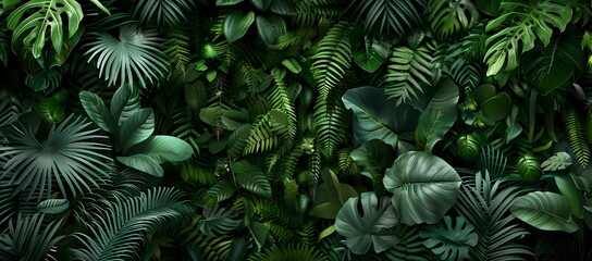 Fototapeta premium Lush Tropical Jungle Foliage Background