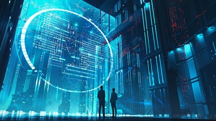 Naklejka premium Scene is futuristic and technological