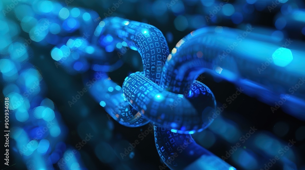 Poster amazing blockchain technology background, cryptocurrency fintech block chain network