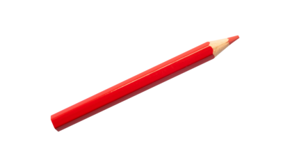 close up of red pencil isolated on white