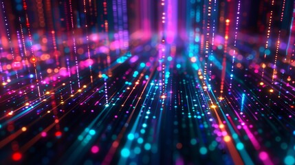 Obraz premium Glow light visual digital system technology cyber information computer science anaytics