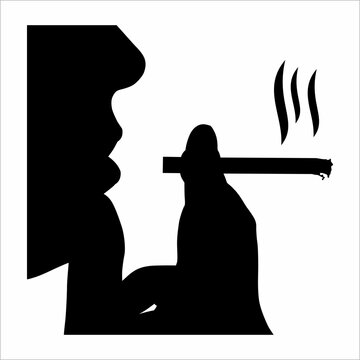 recommend clip art: Silhouette of a man smoking