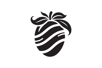 create a mango logo silhouette vector with white background