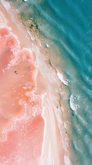 Fototapeta premium Drone View of Coastal Pink Salt Lakes