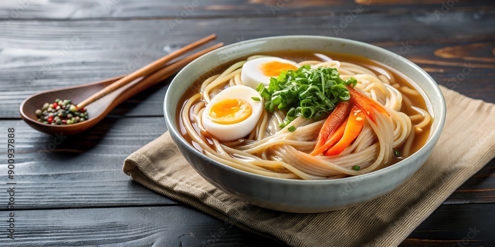 Poster korean cold soybean noodle soup also known as kongguksu generative by ai