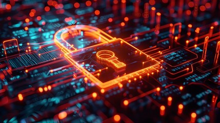 A computer chip with a key on it