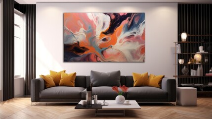 Abstract Art in Modern Living Room