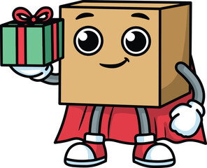 Adobe Illustrator Artw
Cute Package Box Mascot Illustrationork