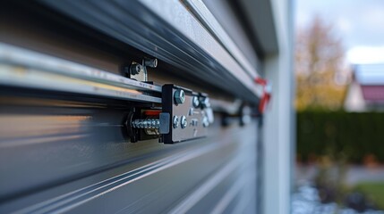 Close-up of a garage door mechanism showcasing rollers and tracks, highlighting the engineering behind smooth operation.