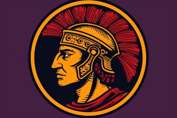 Roman Soldier in Helmet Profile Icon