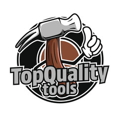 Top quality tools with hammer mascot