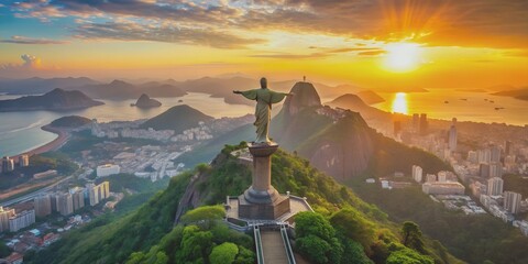 Warm sunrise light over the sprawling cityscapes