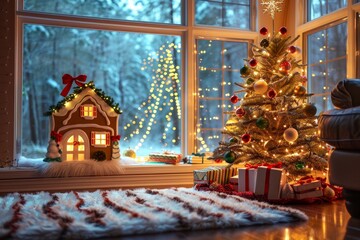 Fototapeta premium Christmas holiday background. Merry Christmas and Happy New Year