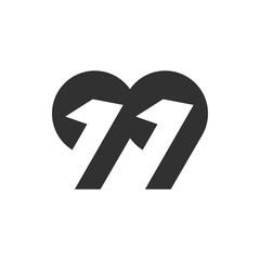 Obraz premium the logo consists of the number 99 and 11. Abstract, outline and elegant.