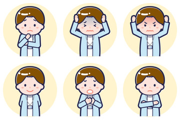 男性ナース02のポーズセット_05