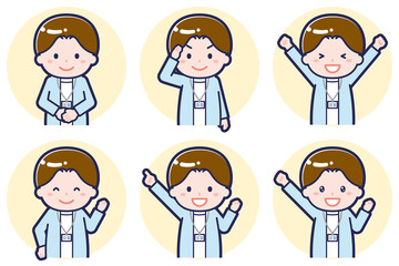 男性ナース02のポーズセット_01