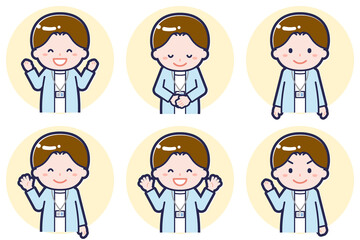 男性ナース02のポーズセット_02