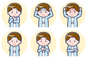 男性ナース02のポーズセット_05