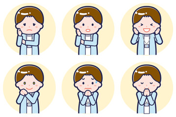 男性ナース02のポーズセット_04