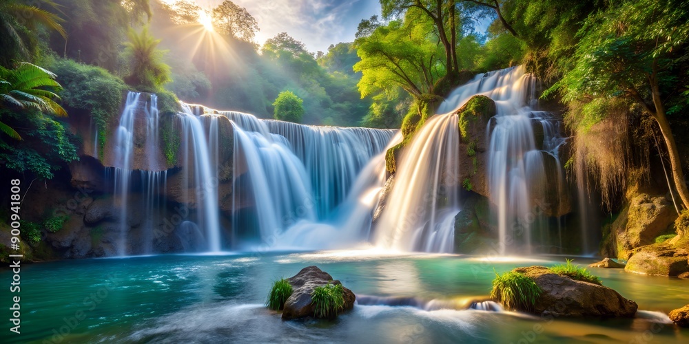 Poster the enchanting waters of a waterfall generative ai generative ai