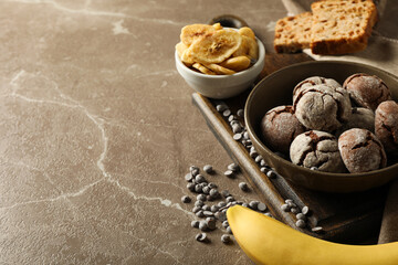 Tasty food with banana, concept of tasty food with banana