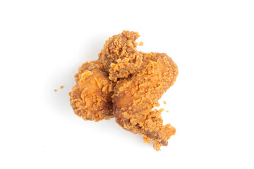 Crispy Fried chicken isolated on white background. Perfect for recipes, articles or any cooking content.