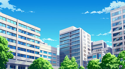 Fototapeta premium modern city in cartoon/anime style