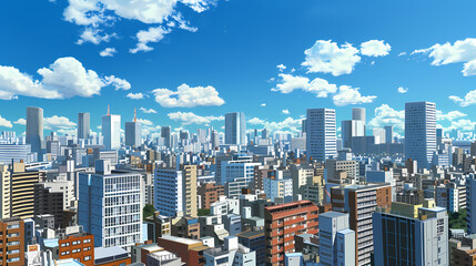 Fototapeta premium modern city in cartoon/anime style