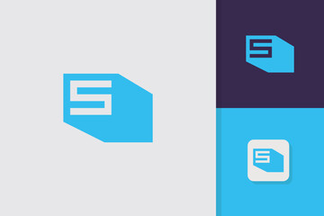 letter s block logo design vector template