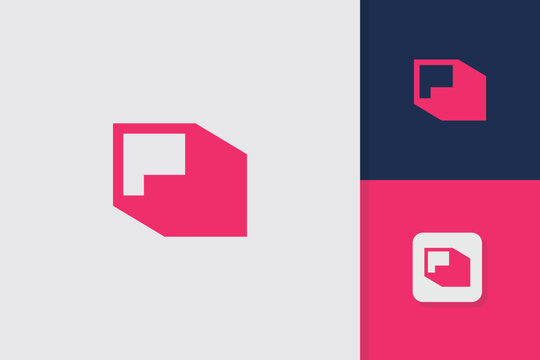 letter p block logo design vector template