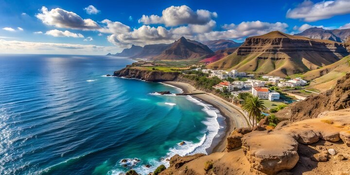 Landscape of the Galdar coast of Gran Canaria AI-Created Content