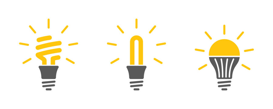 Light bulb icon set